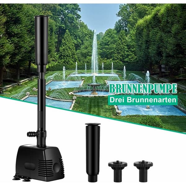 Vandstrålepumpe til springvand, dam, pool, have 800L/t (16W)