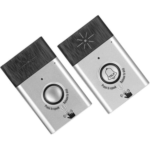 (2-pack) Bärbar trådlös röstintercom, inomhusdörrklocka, hemsäkerhetssystem, inomhus/utomhusintercom