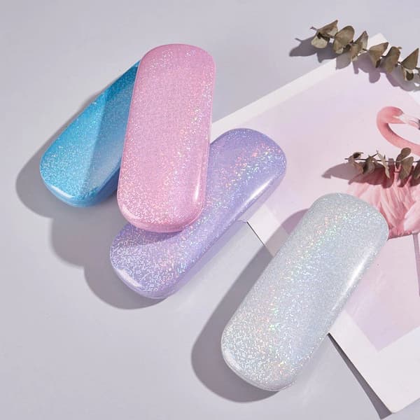 Glitter Brilleetui - Blå - Brilleholder - Gave