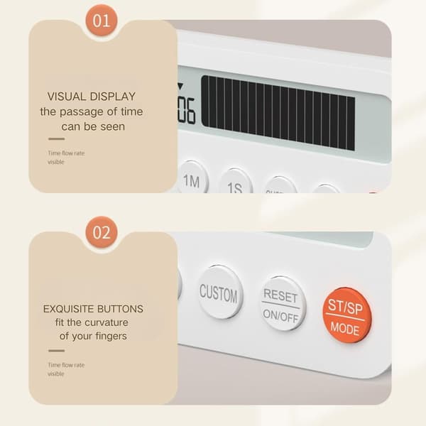 Visuell timer - barn och vuxna - digital köksnedräkningstimer med förloppsindikator - magnetisk timer - matlagning - klassrum - studier - och gym