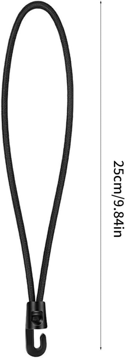 Spændegummi - 20 Stykker - Elastiksnor - PP + Polypropylen - Teltspænder - Teltelastik - Reb - Sort - 25cm - 20 Stykker