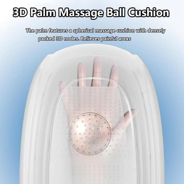 LED-display – til massage af fingre, timer, 2500 mAh batteri, 5 intensitetsniveauer, håndled og håndflade – sort, varm kompression (39-45°C)