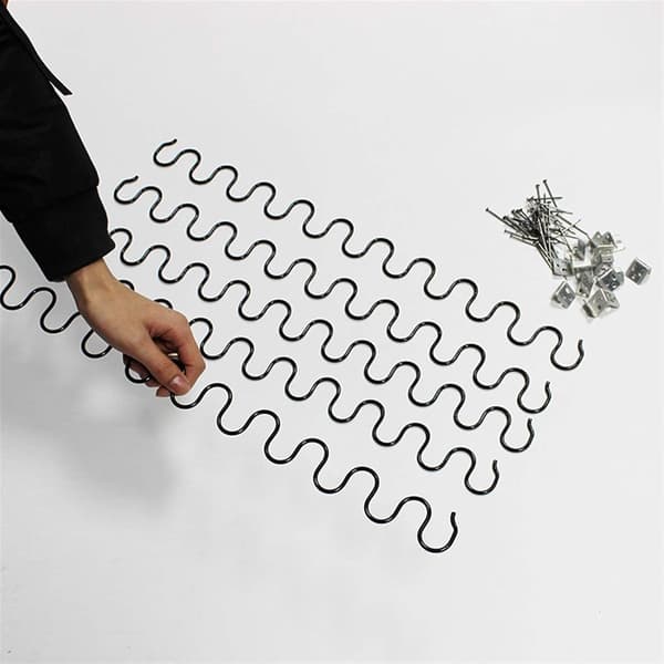 Kompressionsfjedersæt - Sofafjederclips - Møbelreparation - Rustfrit stål - 50 cm - Sølv