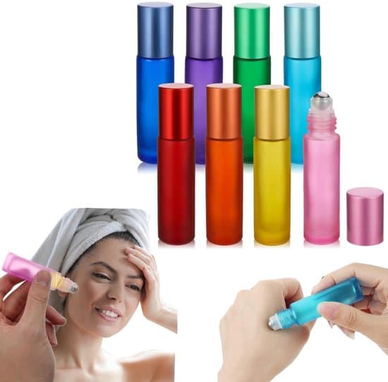 Set med 8 roll-on-flaskor - Påfyllningsflaskor för eteriska oljor - Tomma roll-ons i glas - Parfymdekanteringsflaska - Minilotionflaskor - 10 ml