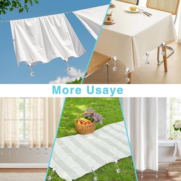 Bordsvikter - 4 delar - 2.5*7.5cm - Tunga dukvikter - Rostfritt stål - Dukvikter - Sfärisk design - 2.5*7.5cm - 4 delar