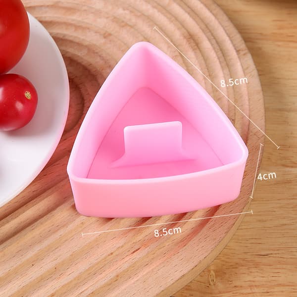 Triangulär sushiform, sushiform för köket, DIY triangulär sushipress, kökspryl, mini risbollspress (rosa).