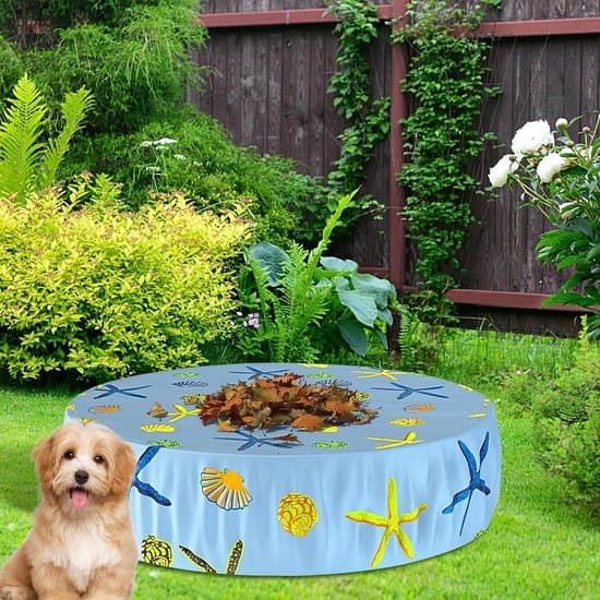 Poolskydd - Vattentätt överdrag - Skydda pool - Justerbar dragsko - 160 cm diameter - Blå