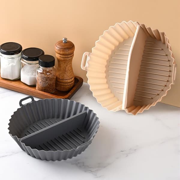 To-delt silikone bageplade – Velegnet til ovn og airfryer – Sort
