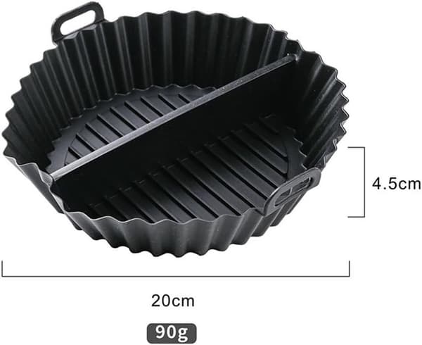 To-delt silikone bageplade – Velegnet til ovn og airfryer – Sort