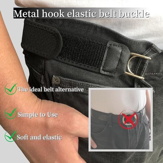 2 stk. spændeløst bælte-elastisk-metalkrog-unisex-udendørs brug