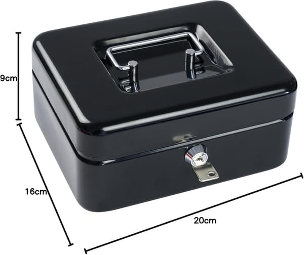 Pengeskuffe B 20 x H 9 x D 16 cm Sort