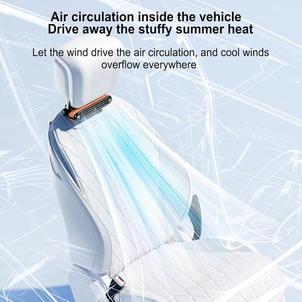 Bilventilator til bagsædet, bilventilator til bagsædet, bilventilator til passagerer, bærbar bilventilator, køleventilator til