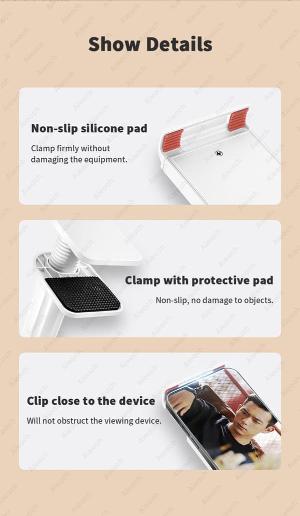 iPad-holder til seng - Drejearm - Velegnet til telefon / iPad / Switch - Sort