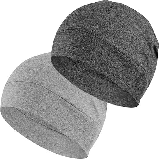 Mössor - 2-pack - bomullsmössor - lätta sovmössor - andningsbara hjälmfoder - löpning - cykling - Grå - 2-pack - 56-60 cm