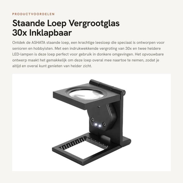 Dailygoods - Förstoringsglas 30x - Vikbart - Bärbart - Handhållet förstoringsglas med