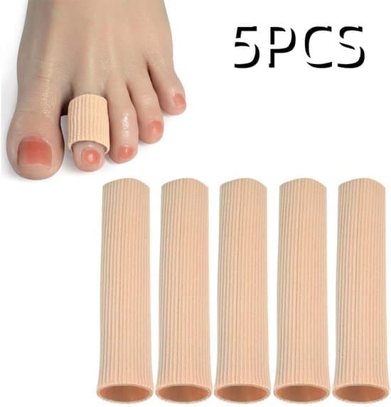 5-pack - Tå- och fingerskydd - Tillverkade av elastiskt tyg - Med silikonfoder - Skyddande tåskydd lindrar tår - 5-pack - 2.0 * 10 cm