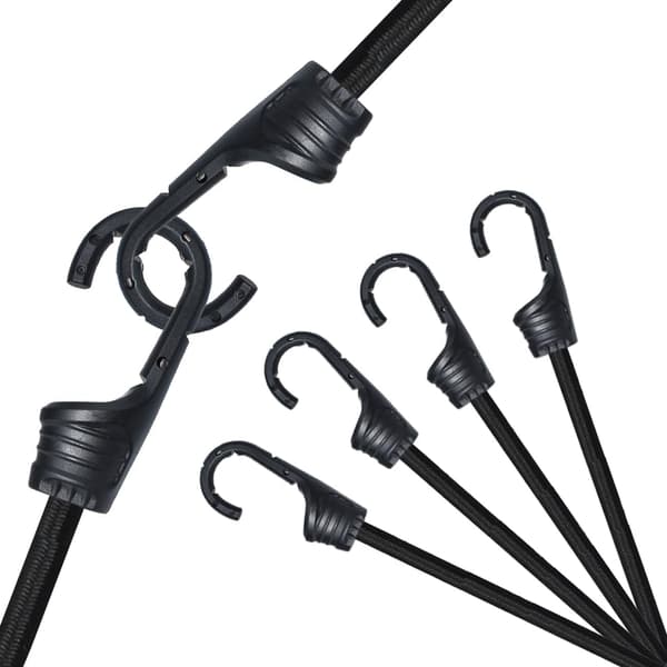 60 cm elastisk rebkrog, sort elastisk reb, velegnet til camping, cykling, foldecykler, kufferter osv. [4 stk.]