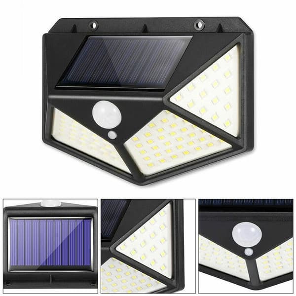 4 aurinkoenergialla toimivan kohdevalon sarja 100 LEDillä
