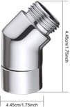 Handduschadapter vinklad del - 135 grader - silver