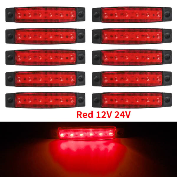 LED-konturbelysning 24V - röd - 10 stycken - 12V/24V