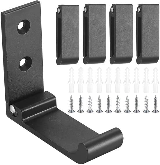 Vikbara väggkrokar - multifunktionella - set om 5 - svart - aluminium