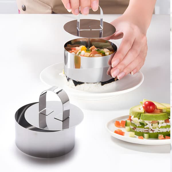 Pakke med 5 stk. - Kageforme i rustfrit stål - Runde dessertringe - Bageforme - Form - Rustfrit stål - Dessertforme - Bageforme