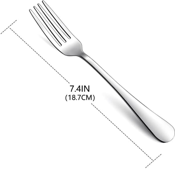Elegant gaffelsæt - 6 dele - Rustfrit stål - 18 cm
