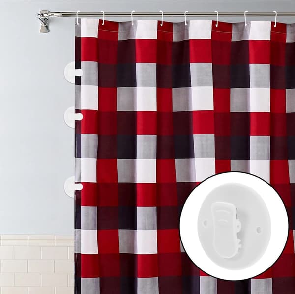 Duschdraperiklämmor - Väggmontering - Håller Vattnet Ute - Ingen Borrning Krävs - 4 Delar - Beige
