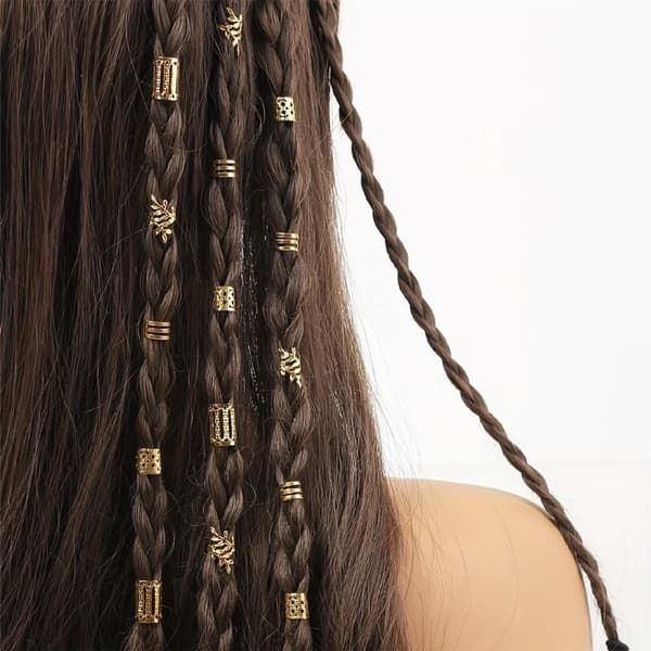 Solidchoice - Uppsättning med 40 flätade hårklämmor för dreadlocks