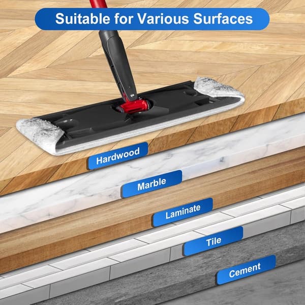 6-delars ersättningsmoppset O Cedar H2prO moppsystem - Vileda H2PrO Flat Mop Refill Kit - mopphuvudbyte - Grå - 6-delars