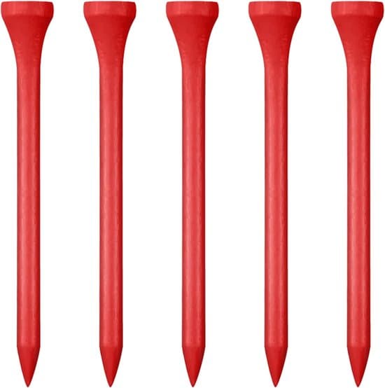 Tiit 83mm 100 kappaletta, pitkät puiset golf-tiit (punainen, 3-1/4 tuumaa)