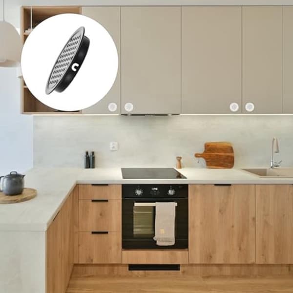 Runde ventilationsåbninger (53 mm - 2,09 tommer diameter) 5 stk. - cirkulær udluftning i rustfrit stål til udhæng - sort - 53 mm - 5 stk.