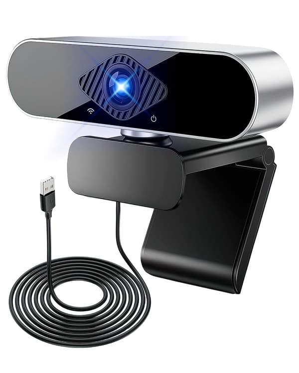 1080P Webcam med mikrofon - Fuld HD PC-kamera - 90° vidvinkel - 30fps - Plug & Play USB Webcam til bærbar computer - Linux Webcam til streaming - YouTube
