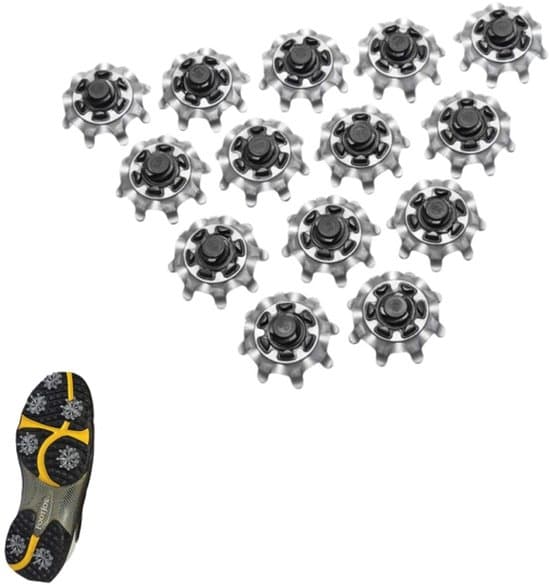 14 stk. - Golfsko-spikes - Bløde quick-spin spikes - Udskiftningsknopper til golfsko-spikes - Grå - Sort - 2,5*1 cm - Velegnet til golfsko
