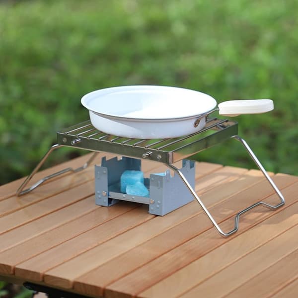 Sammenklappelig campinggrill i rustfrit stål, bagepladeholder, holdbar