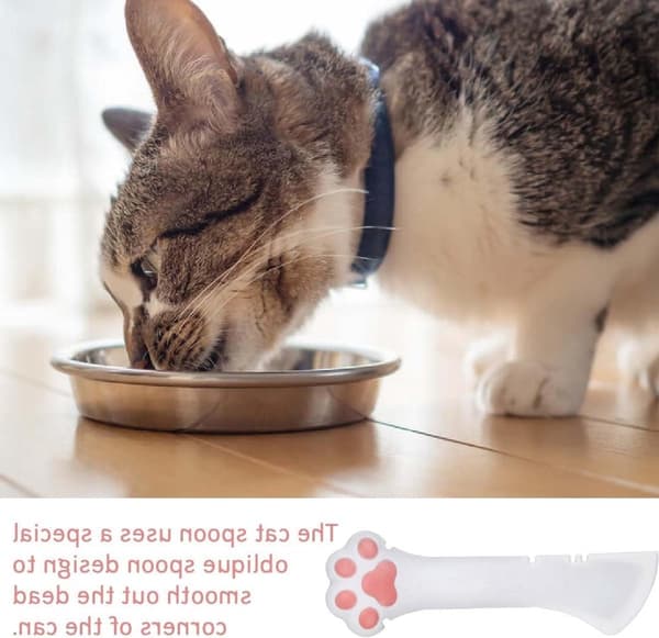 Multifunktionel Katte-Ske til Kæledyr - 2 Stykker, Ideel til Kattefoder og Små Krukker med Poteprint
