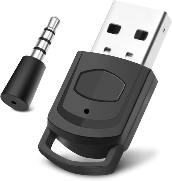 5.0 Bluetooth USB-ljudadapter för PS5/PS4/PC - Bluetooth-dongel, USB Bluetooth-adapter för PC med minimikrofon, Plug & Play