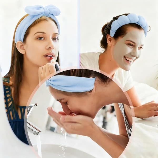 5 bløde spa-hårbånd til ansigtsvask og hudpleje