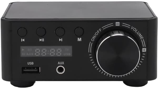 Lydforstærker - Miniforstærker - Musikafspilning - Trådløs 5.0-forbindelse - 2x 50 Watt - Sort