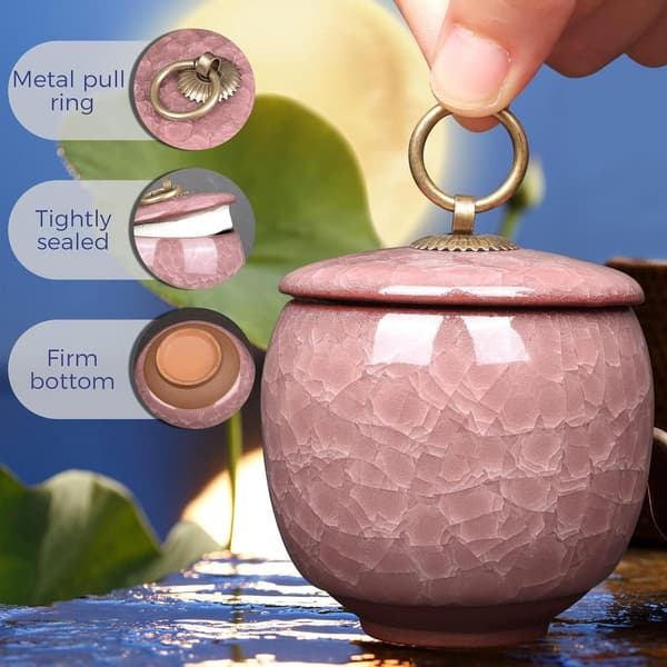 Mini keramisk urna diamant röd 60ml