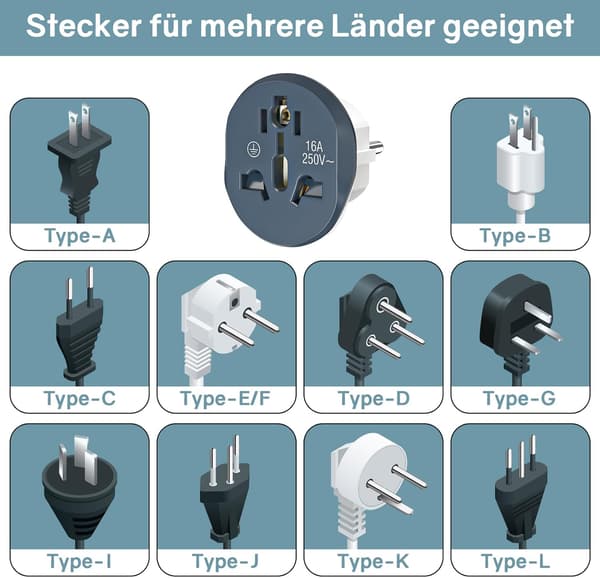EU Rejseadapter - 2-pak Tyskland, Storbritannien til EU-stik