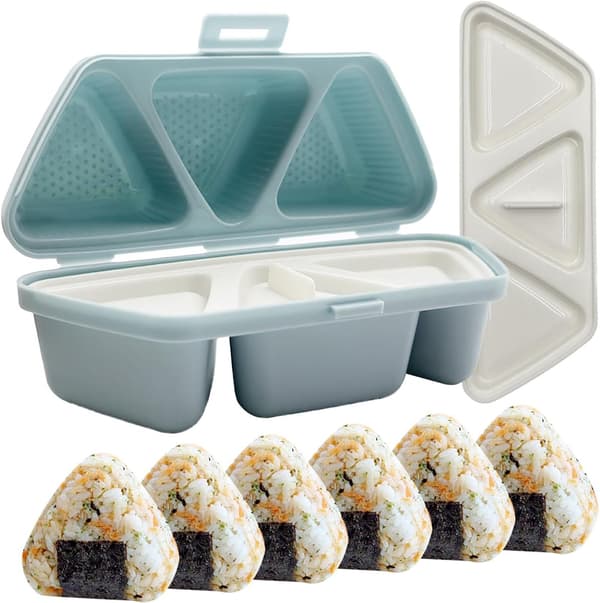 Sushi Maker-Onigiri Maker-Onigiri Form-Triangulär Sushi Form-6-i-ett-Risbollsform-Blå