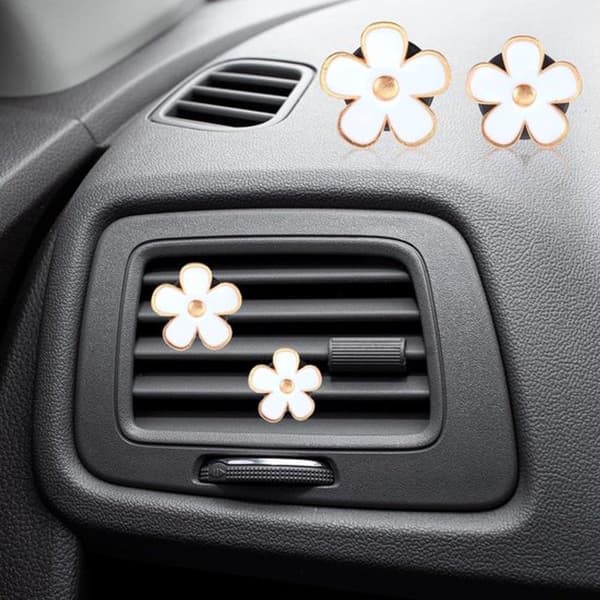 Bilduftfriskerclips - Blomsterdesign - Aromaterapi duft - Sæt med 6 - Biltilbehør til interiør