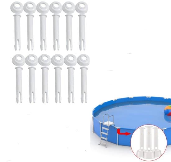 12 stk. - Plastik poolforbindelsesstifter - poolforbindelsesstifter - fastgørelsesstifter til poolforbindelser - udskiftningsstifter til pool - 12 stk. - 6*1cm