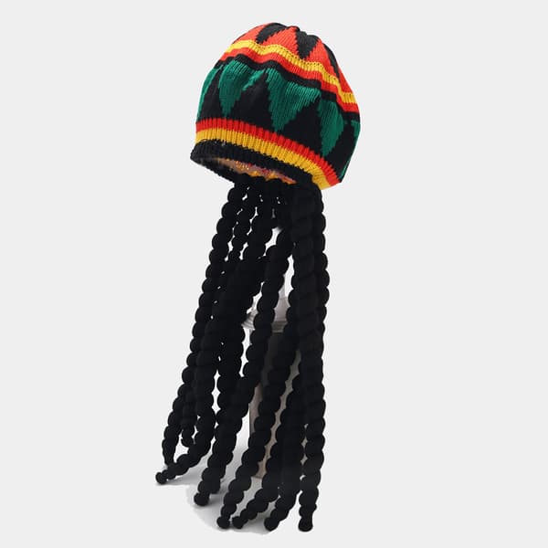 1 Rasta hue med sorte dreadlocks