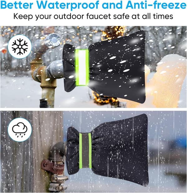 Utomhuskranöverdrag för vintern - 2-pack - vinterfrostskydd - rörisolering - återanvändbart - vattentätt - värme - 2-pack