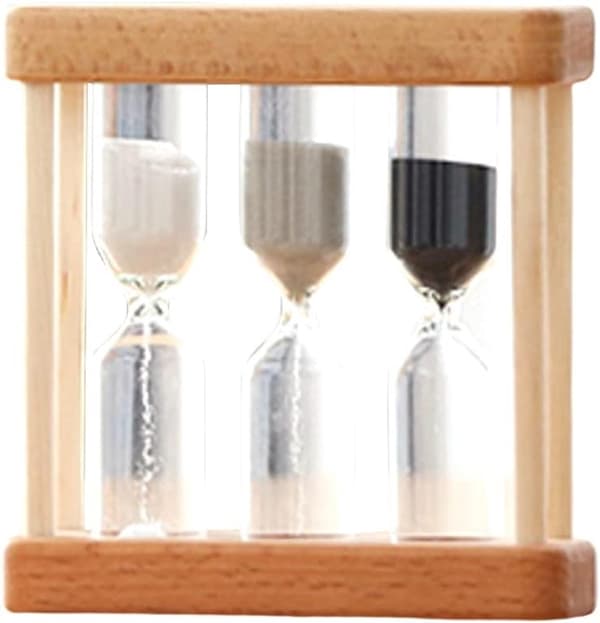 Timeglas Sæt - Køkken Timer - Tidsstyring - 3-i-1 Design - 3-5-1 Minut - Sort Hvid Grå