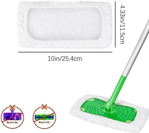Moppdukar - 8 delar - Passar - Swiffer moppduk - Mopprefill - Mikrofibermoppdukar - Återanvändbara mikrofibermoppdynor - 8 delar
