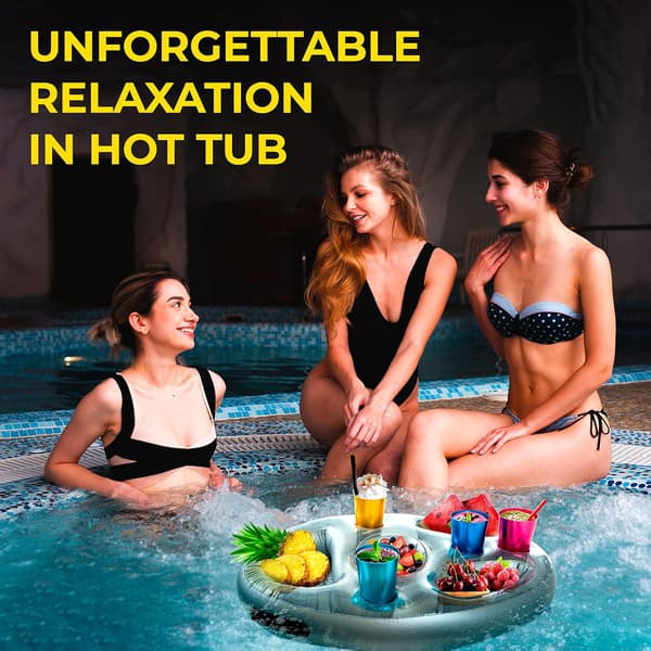 Drikke-floaties, flydende drikkeholder til pool 27.6\"x19.7\", pooltilbehør, pool drikkeflåd