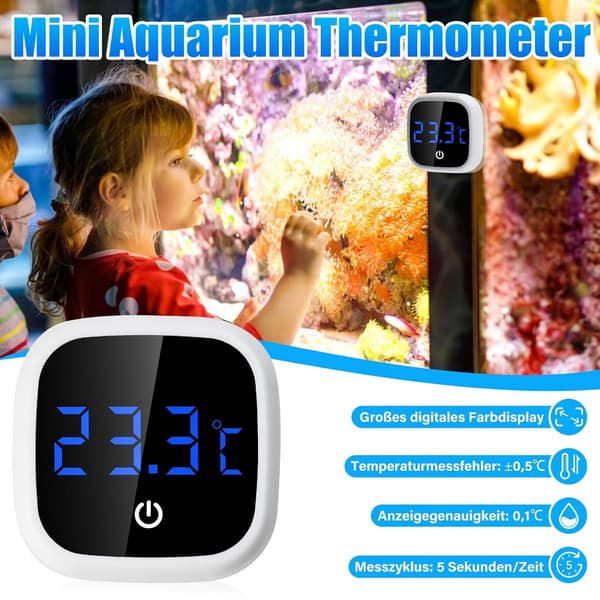 Digital akvarietermometer - extern sensor för noggrann vattentemperaturmätning